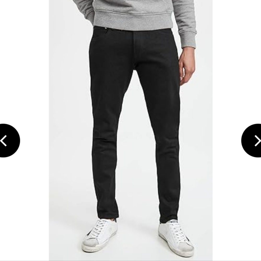 Club Monaco Mens Super Slim Black Demim Stretch Fabric 5 Pocket New 34X32